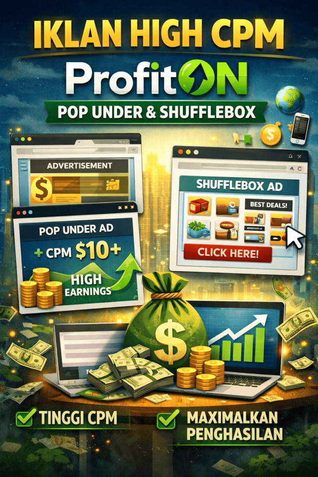 High CPM ProfitON: Ad Format Pop Under & Shufflebox