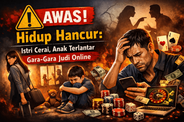 AWAS! Hidup Hancur : Istri Cerai, Anak Terlantar Gara-Gara Judi Online
