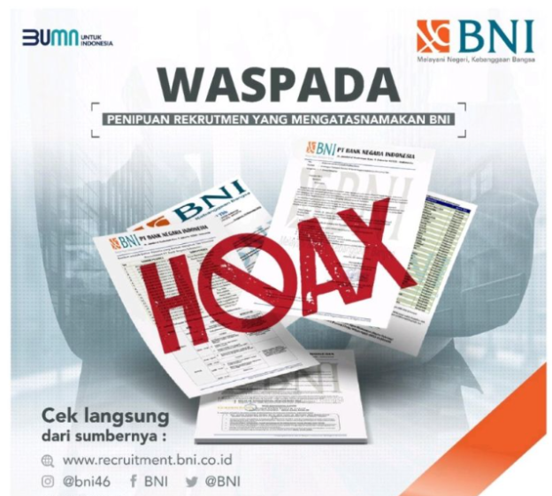 Waspada Lowongan Kerja Palsu bank BNI 46